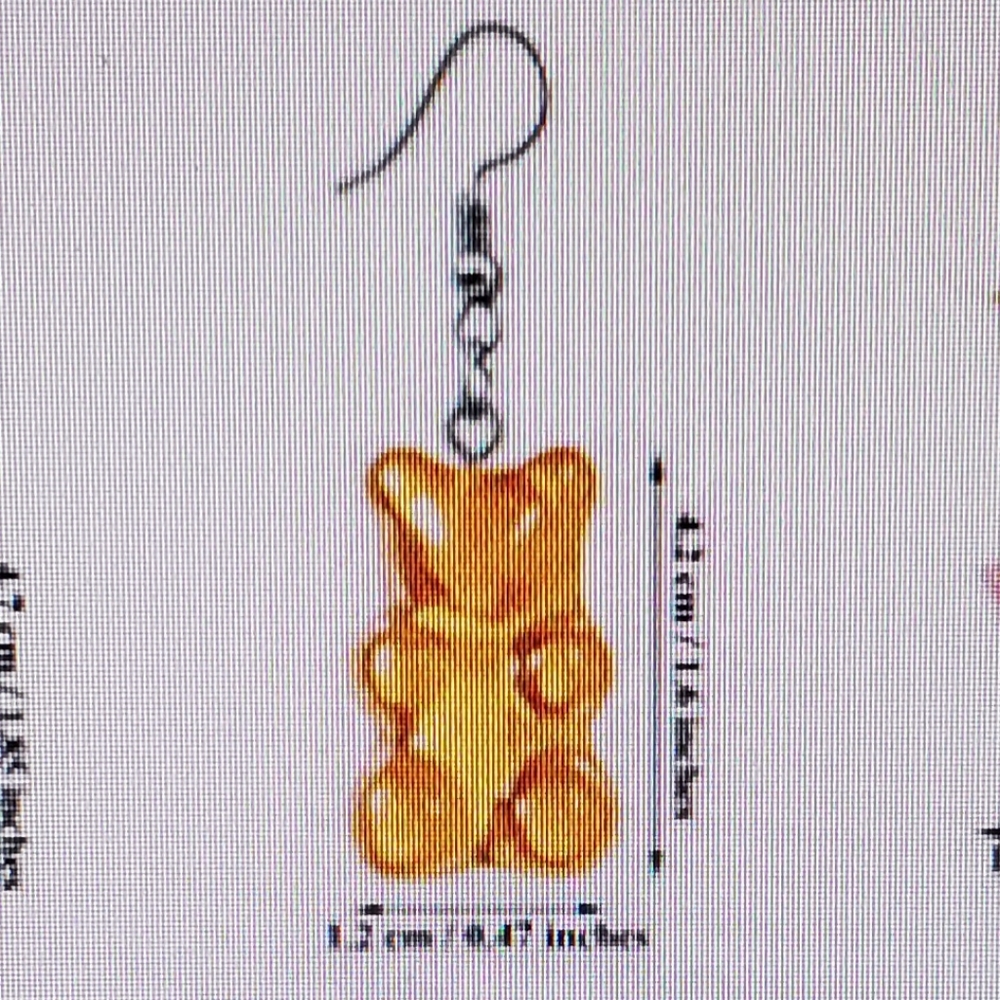 Red Gummy Bear Earrings - Picture 6 of 7